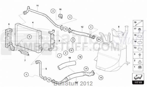 2017 Lamborghini AVENTADOR SV LP750-4 ROADSTER ENGLAND OIL COOLER (117.03.00)